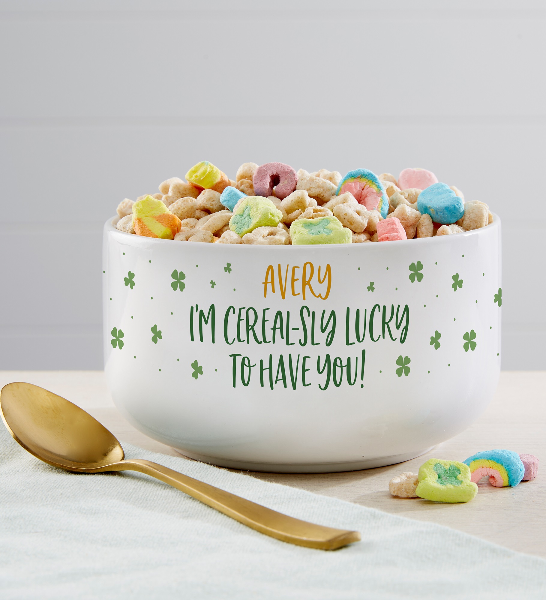 Cerealsly Lucky To have You Personalized 14 oz. Cereal Bowl